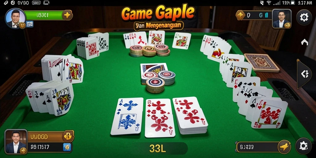 Tampilan utama game 33L dengan aksi seru gaple.