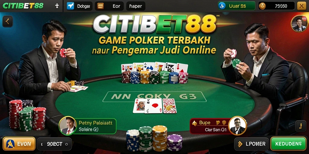 Tampilan gameplay poker yang menarik dan mendebarkan di CITIBET88.