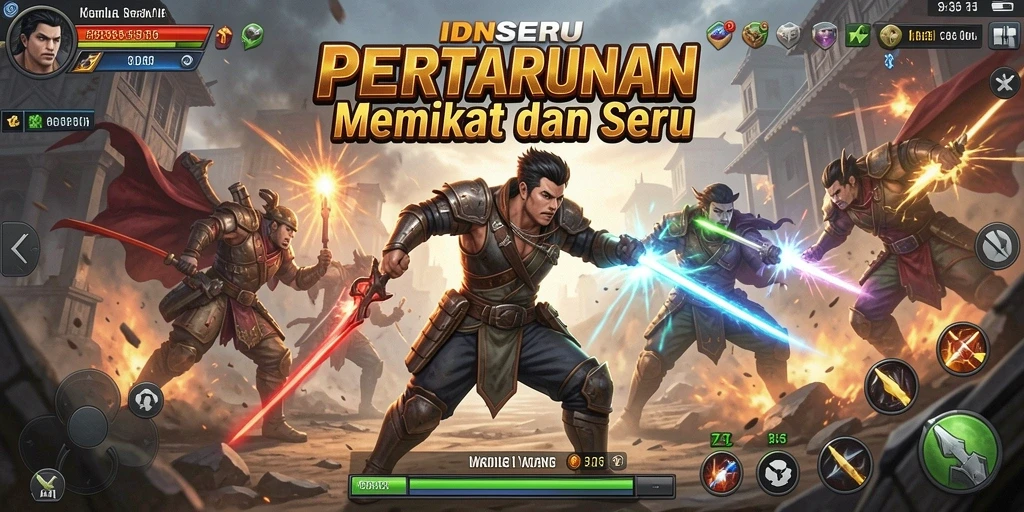 Screenshot gameplay <strong>IDNSERU</strong> menampilkan aksi pertarungan yang seru.