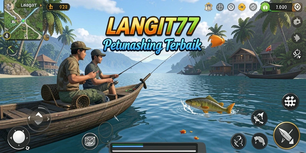Gameplay LANGIT77 yang menampilkan aksi memancing yang seru.