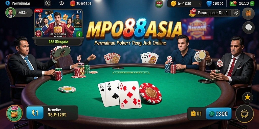 Screenshot menunjukkan gameplay seru dari permainan Poker MPO88ASIA.