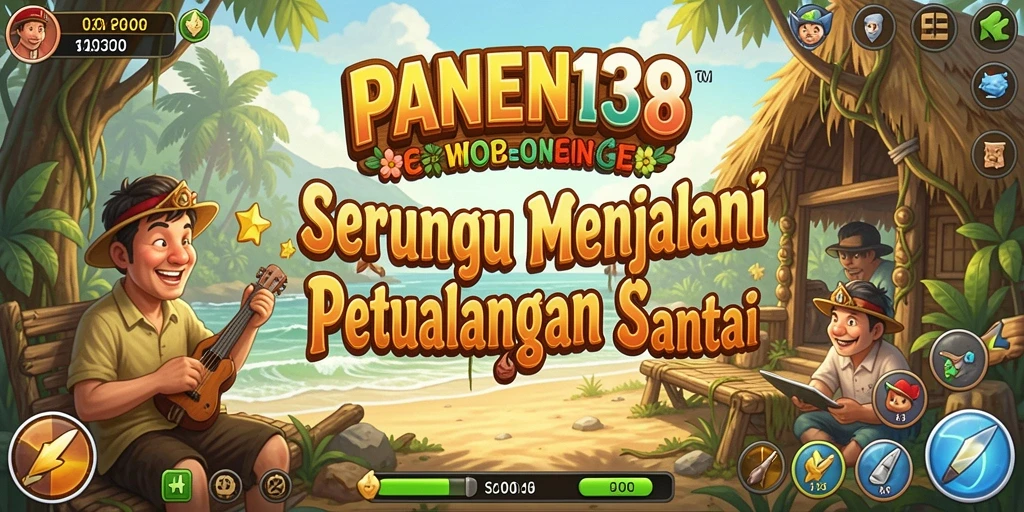 Tampilan gameplay santai PANEN138 dengan kebun yang indah.