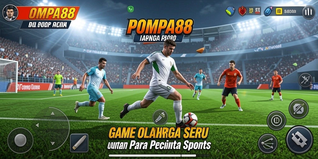 Tangkapan layar utama POMPA88 menunjukkan aksi seru dalam permainan olahraga.