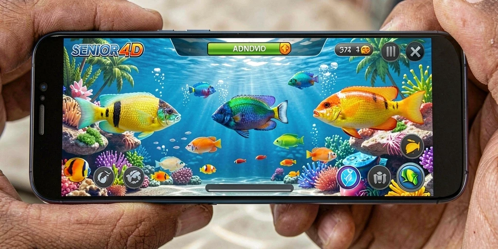 Screenshot SENIOR4D menampilkan aksi seru dalam permainan Tembak Ikan.
