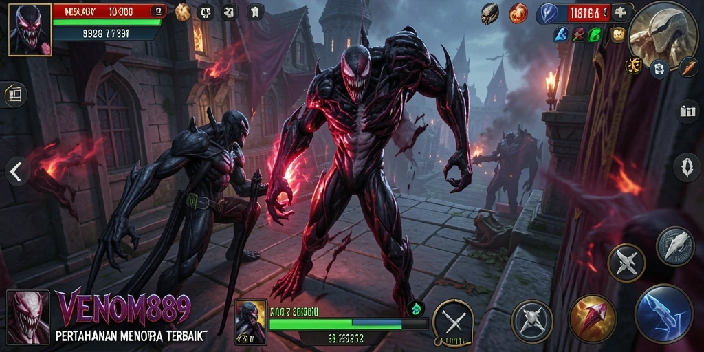 Gameplay seru di <strong>VENOM889</strong> saat melawan gelombang musuh di Tower Defense.